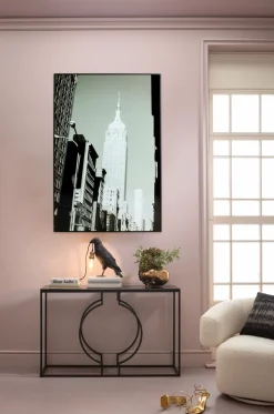 Obrazy*KARE Design Obraz Czarno-biały Drapacz Chmur Front Szklany 100x150 Cm