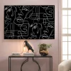 Obrazy*KARE Design Obraz Czarno-biały Twarze Abstrakcyjne Rama Z Aluminium 150x100 Cm