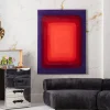 Obrazy*KARE Design Obraz Czerwono-niebieski Płótno Bawełniane Prostokąty 120x160 Cm