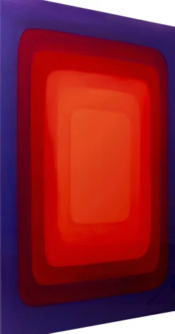 Obrazy*KARE Design Obraz Czerwono-niebieski Płótno Bawełniane Prostokąty 120x160 Cm