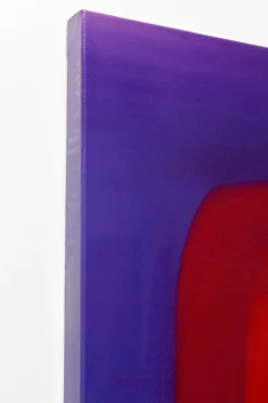 Obrazy*KARE Design Obraz Czerwono-niebieski Płótno Bawełniane Prostokąty 120x160 Cm