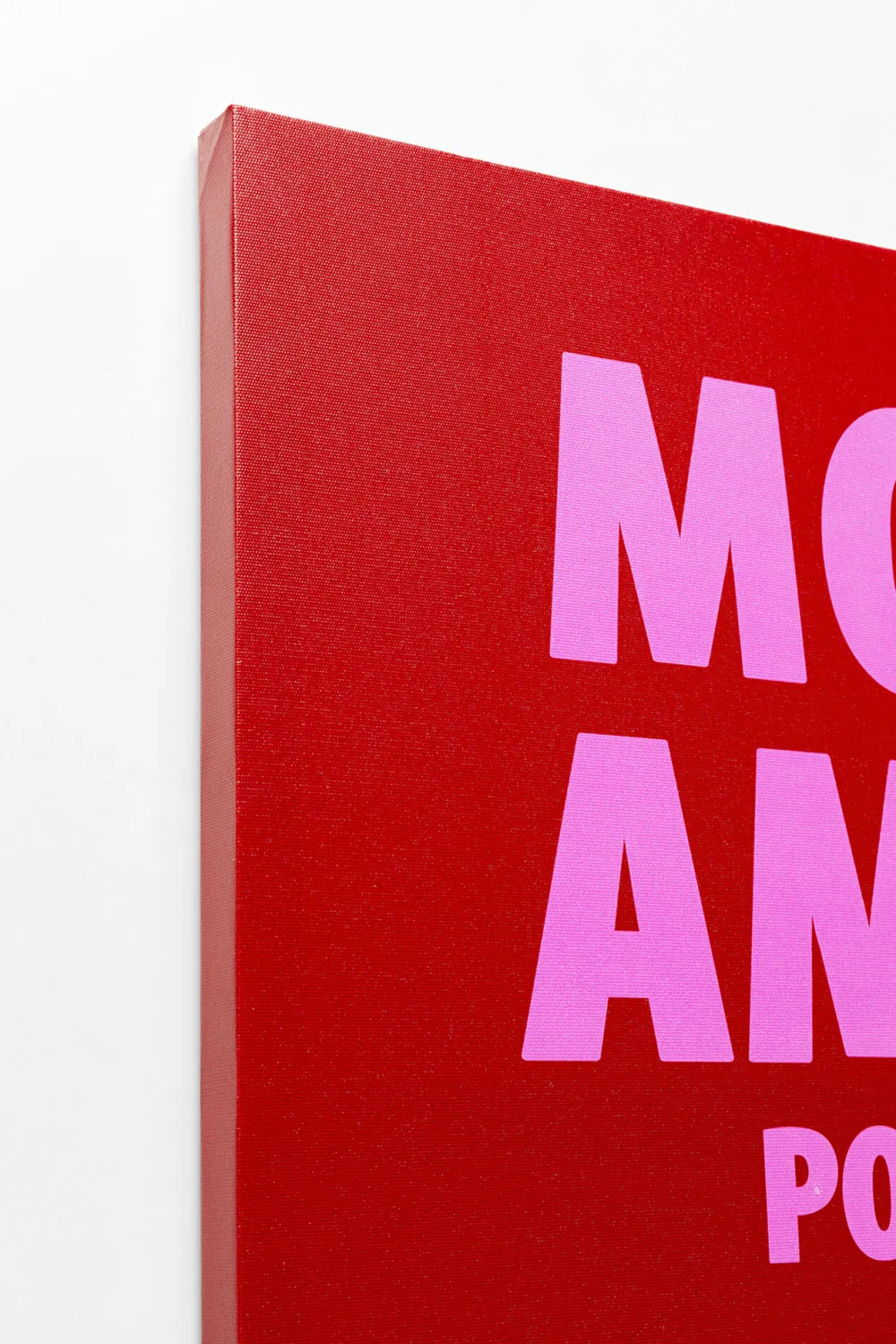 Obrazy*KARE Design Obraz Czerwony Z Różowym Napisem More Amor Por Favor 40x50 Cm