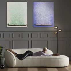 Obrazy*KARE Design Obraz łódź I Zielone Kwiaty 80x100 Cm Beżowe Tło