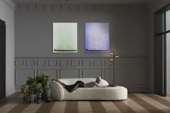 Obrazy*KARE Design Obraz łódź I Zielone Kwiaty 80x100 Cm Beżowe Tło