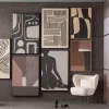 Obrazy*KARE Design Obraz Do Salonu Artystyczne Linie Czarne 73x113 Cm