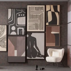 Obrazy*KARE Design Obraz Do Salonu Artystyczne Linie Czarne 73x113 Cm