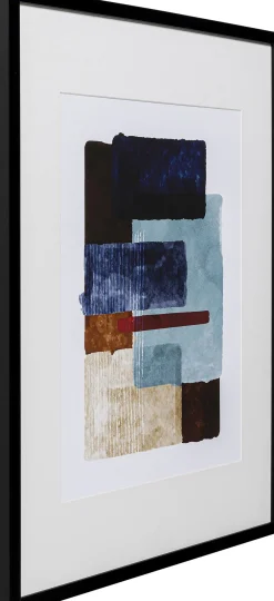 Obrazy*KARE Design Obraz Do Salonu Motywy Abstrakcyjne Odcienie Niebieskie Rama Czarna 60x80 Cm