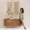Obrazy*KARE Design Obraz Do Salonu Naturalny Boho Czarne Wzory 50x150 Cm