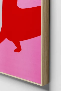 Obrazy*KARE Design Obraz 2-elementowy 30x40 Cm Czerwono-różowy Pies Jamnik