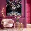 Obrazy*KARE Design Obraz Flower Art Lady 120x120 Cm