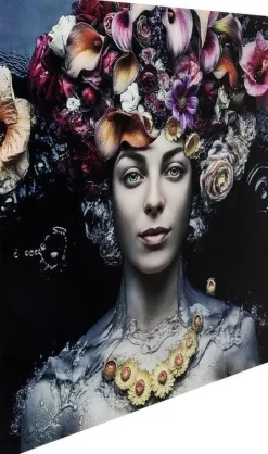Obrazy*KARE Design Obraz Flower Art Lady 120x120 Cm