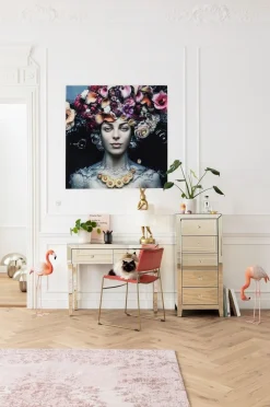 Obrazy*KARE Design Obraz Flower Art Lady 120x120 Cm