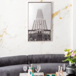 Obrazy*KARE Design Obraz Front Lustrzany Empire State Building 77x130 Cm