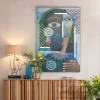 Obrazy*KARE Design Obraz Kolorowy Abstrakcyjna Twarz 100x150 Cm Ręczne Wykonanie