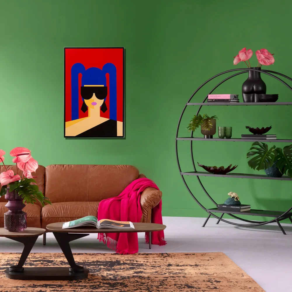 Obrazy*KARE Design Obraz Kolorowy Do Salonu Dziewczyna W Okularach 60x90 Cm