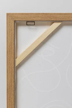 Obrazy*KARE Design Obraz 3-kolorowy Twarze Abstrakcyjne Rama W Kolorze Naturalnym 90x120 Cm