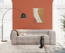 Obrazy*KARE Design Obraz 3-kolorowy Twarze Abstrakcyjne Rama W Kolorze Naturalnym 90x120 Cm