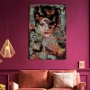 Obrazy*KARE Design Obraz Lady Butterfly 100x150 Cm Kolorowy