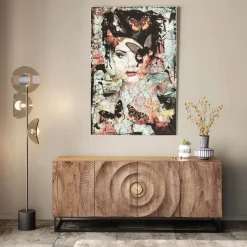 Obrazy*KARE Design Obraz Lady Butterfly 100x150 Cm Kolorowy