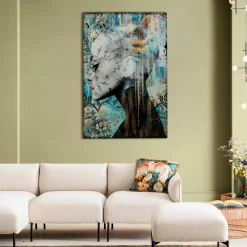 Obrazy*KARE Design Obraz Lady Flower 100x150 Cm Kolorowy