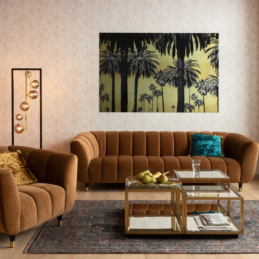 Obrazy*KARE Design Obraz Metallic Palms 180x120 Cm