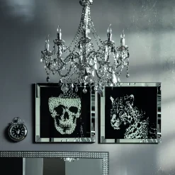 Obrazy*KARE Design Obraz Mirror Skull 100x100 Cm
