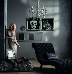 Obrazy*KARE Design Obraz Mirror Skull 100x100 Cm