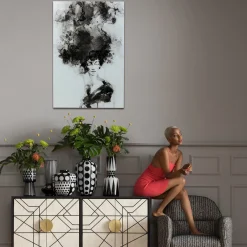 Obrazy*KARE Design Obraz Smokey Hair 100x150 Cm Szary
