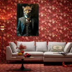 Obrazy*KARE Design Obraz Szklany Duży 100x150 Cm Motyw Zwierzęcy Pan Gepard