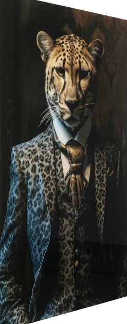 Obrazy*KARE Design Obraz Szklany Duży 100x150 Cm Motyw Zwierzęcy Pan Gepard
