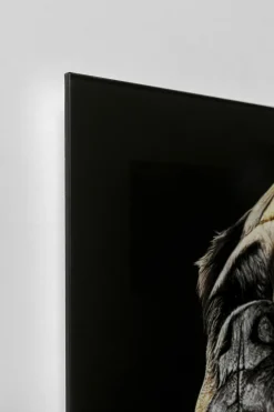 Obrazy*KARE Design Obraz Szklany Kolorowy Król Mops 40x60 Cm