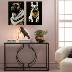 Obrazy*KARE Design Obraz Szklany Kolorowy Szlachetny Pies 40x60 Cm