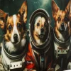Obrazy*KARE Design Obraz Szklany Kolorowy 80x60 Cm Psy Astronauci