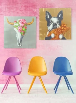 Obrazy*KARE Design Obraz Touched Dog With Pineapple 80x80 Cm