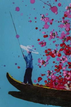 Obrazy*KARE Design Obraz Touched Flower Boat 120x160 Cm Kolorowy
