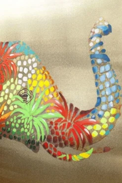 Obrazy*KARE Design Obraz Touched Flower Elephant 120x90 Cm Kolorowy