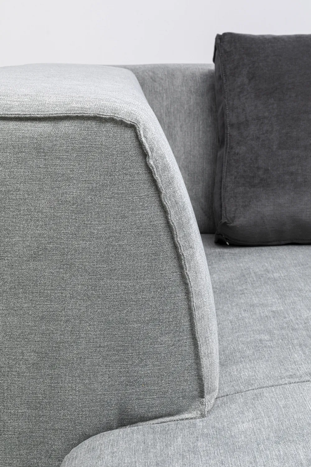 Sofy Modułowe*KARE Design Otoman Infinity Chenille 182x117 Cm Szary Lewy
