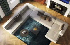 Sofy Modułowe*KARE Design Otoman Infinity Chenille 182x117 Cm Szary Lewy