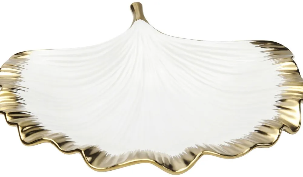 Zastawa Stołowa*KARE Design Półmisek Ginkgo Elegance Rim 28x28 Cm