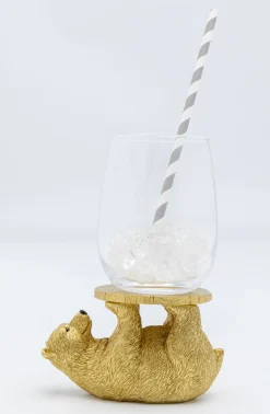 Zastawa Stołowa*KARE Design Podkładki Pod Kubki Playing Bear Ø8 Cm Złote