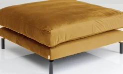 Taborety*KARE Design Podnóżek Discovery 102x102 Cm Bursztynowy