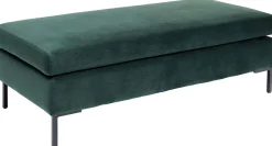 Taborety*KARE Design Podnóżek Gianni Velvet 130x62 Cm Ciemnozielony