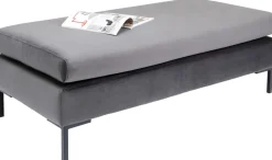 Taborety*KARE Design Podnóżek Gianni Velvet 130x62 Cm Ciemnoszary