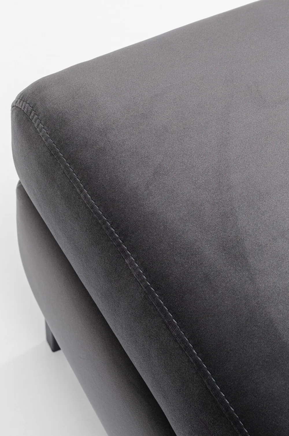 Taborety*KARE Design Podnóżek Gianni Velvet 130x62 Cm Ciemnoszary