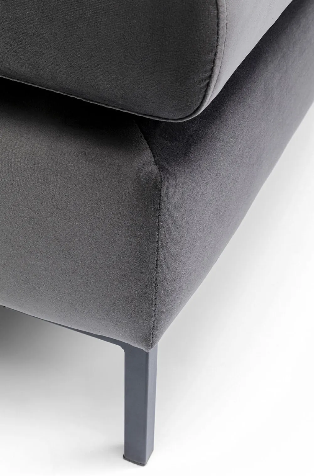 Taborety*KARE Design Podnóżek Gianni Velvet 130x62 Cm Ciemnoszary