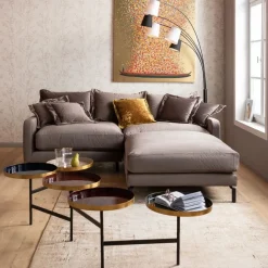 Taborety*KARE Design Podnóżek Lullaby 100x100 Cm Taupe