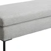 Taborety*KARE Design Podnóżek Szary Tapicerowany Na Czarnych Stalowych Nóżkach 130x62 Cm
