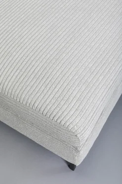Taborety*KARE Design Podnóżek Szary Tapicerowany Na Czarnych Stalowych Nóżkach 130x62 Cm