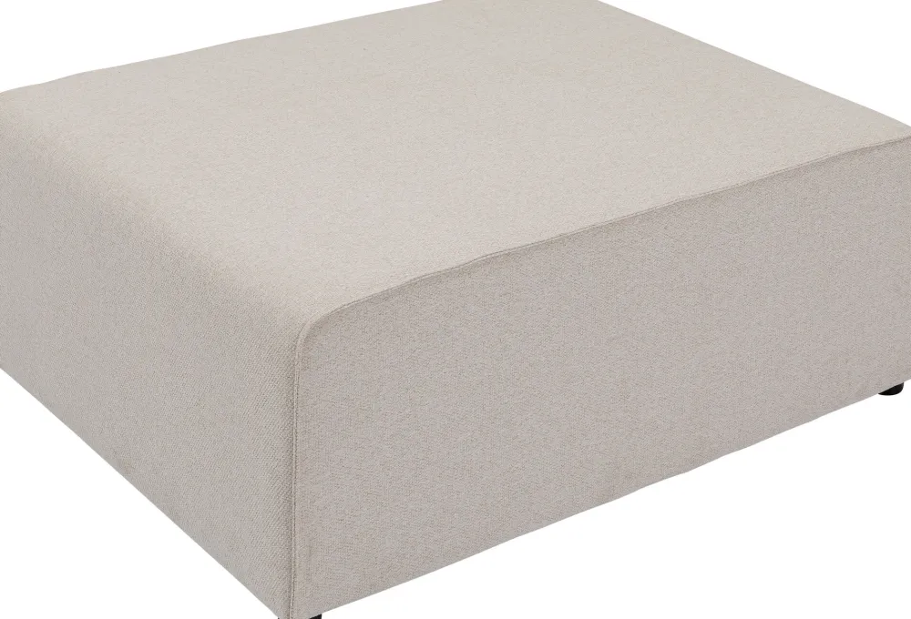 Taborety*KARE Design Podnóżek Tapicerowany Kremowy Moduł 100x80 Cm