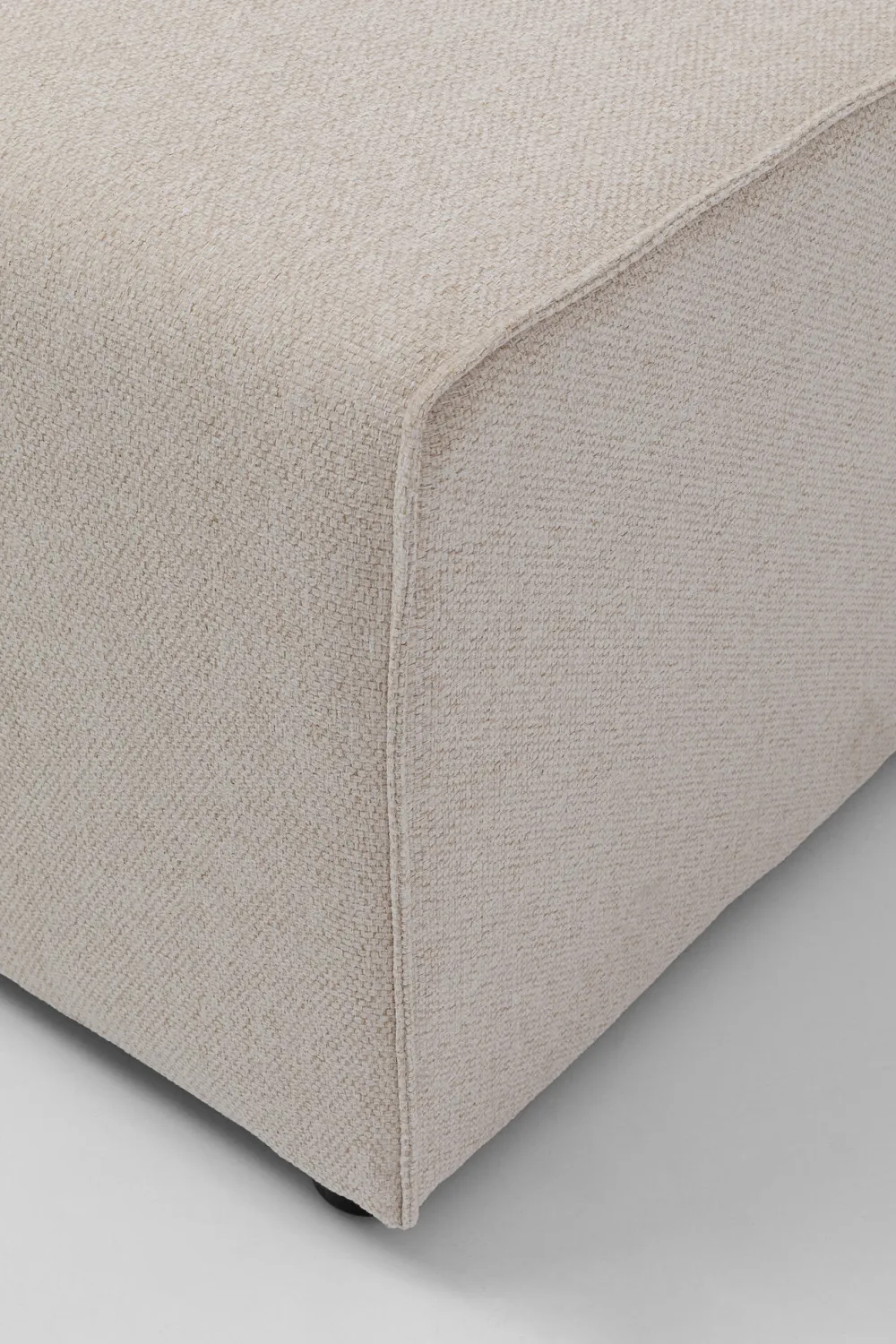 Taborety*KARE Design Podnóżek Tapicerowany Kremowy Moduł 100x50 Cm
